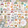 Ooopsiun Hippie Temporary Tattoos for Kids - 70 Styles,Groovy 70s Peace and Love Flower Power Birthday Party Favors for Boys Girls