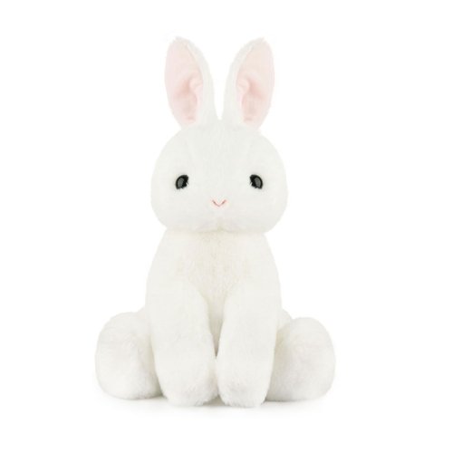 WEIGEDU Rabbit Bunny Stuffed Animals Plush Toys with Pink Ears for Kids Girls Boys Girls Babies Birthday Easter Christmas Bedtime Gifts, Off White