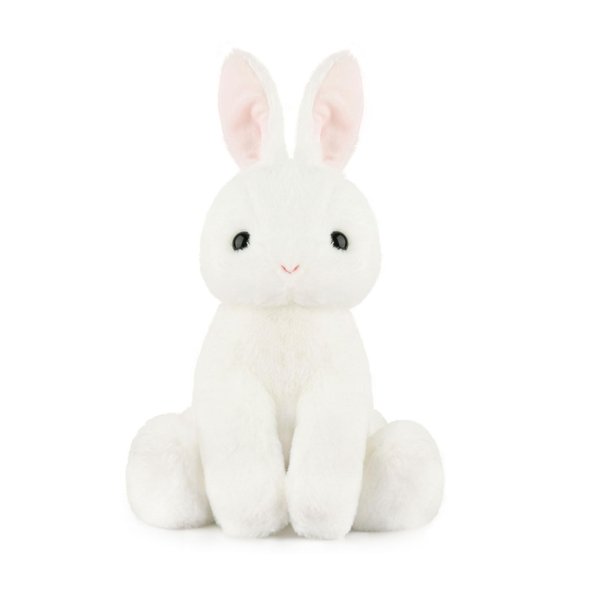 WEIGEDU Rabbit Bunny Stuffed Animals Plush Toys with Pink Ears for Kids Girls Boys Girls Babies Birthday Easter Christmas Bedtime Gifts, Off White