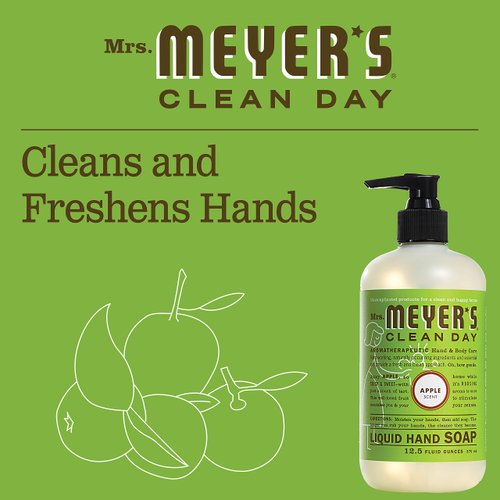 Mrs. Meyer's Clean Day Liquid Hand Soap, Cruelty Free and Biodegradable Formula, Apple Scent, 12.5 oz