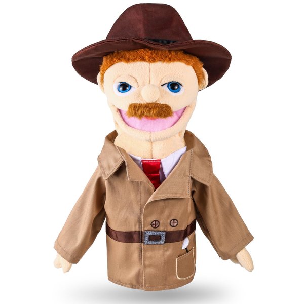 Role Play Hand Puppets Hand Plush Chef Doctor Fireman Pirate Detective Athlete Nurse Worker Hand Puppet Toys Puppets for Kids Storytelling Imaginative Pretend Play Teaching Preschool(Detective)
