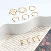 BESTEEL 14K Gold Filled Nose Ring Studs 20G Nose Rings Hoops Stud 316L Stainless Steel Nose Rings Round CZ Heart Simulated Diamond L Shaped Nose Stud Hypoallergenic Nostril Piercing Jewelry for Women Men 10Pcs Gold Style