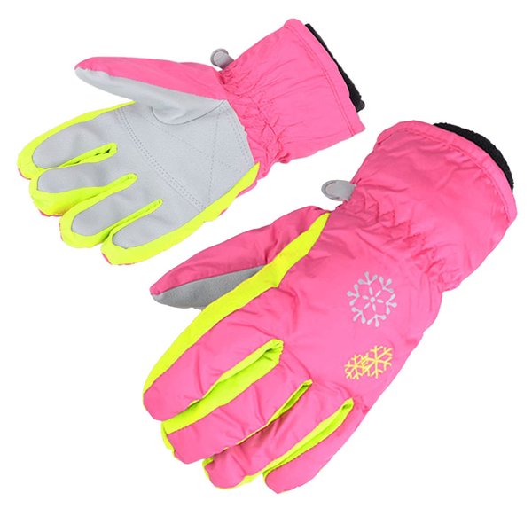 AMYIPO Kids Winter Snow Ski Gloves Children Snowboard Gloves for Boys Girls (Pink-3, M)