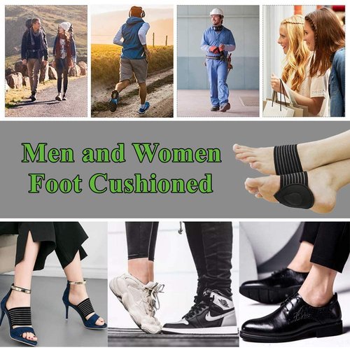 Cushioned Plantar Fasciitis Foot Arch Support Sleeves - Soft Foam Compression Pad Pain Relief for Fallen Arches - Unisex Single Pair - Universal Size