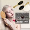 Amirce Wig Brush for Synthetic Wigs, Detangling Wigs Professional Wood Handle Hair Comb Wig Brush Set,WB-1