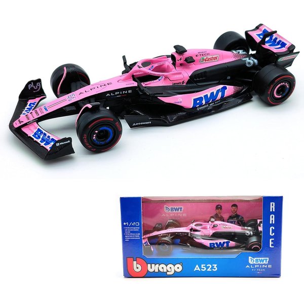 Bburago 1/43 F1 A523 Pink Version Formula One for BWT-Alpine F1 Team Racing Alloy Luxury Diecast Vehicle Collection Model | #31 Esteban Ocon & #10 Pierre Gasly (#31 Esteban Ocon)