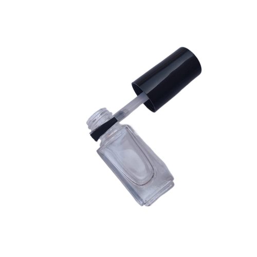 Ebonee 5ml Transparent Empty DIY Nail Polish Bottles Containers for Nail Art Sample, Clear Glass Square Refillable Nail Polish Bottles with Cap and Soft Brush (5 Pack)