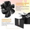 Hanaoyo Wood Stove Fan, 6 Blades Wood Stove Fan Heat Powered, Fireplace Fan with Magnetic Thermometer, Wood Stove Accessories, Non Electric Fan for Wood/Log Burner Stove