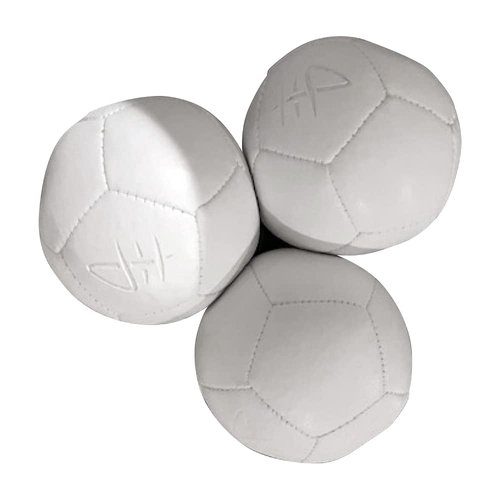 Zeekio Juggling Balls Josh Horton Pro Series - [Set of 3] 12-Panel, Synthetic Leather with Millet Filled, with Plastic Beans, (White)