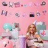 2pcs Pink Movie Night Party Garland – Easy-to-Assemble Popcorn, Camera & Film Themed Banners for Girls’ Birthdays, Baby Showers & Theater-Themed Celebrations