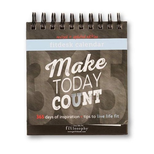 Fitlosophy 'Make Today Count' 365-Day Inspirational Perpetual Desk Calendar, Fitdesk 365-Day Perpetual Calendar (FITDESK-Cal)