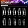 500PCS Clear Tapered Square C Curved Nail Tips, INENK Long Square Half Cover Fake Nail Tips for Acrylic Nails Professional Dip Powder Nail Salons and DIY Nail Art 80 90s(10 SIZES)