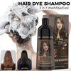 Beiler Hair Dye Shampoo Instant Herbal Ingredients Hair Coloring Shampoo Gray Hair for Men 100% Gray Coverage Women Long Lasting Hair Color (Dark Brown)