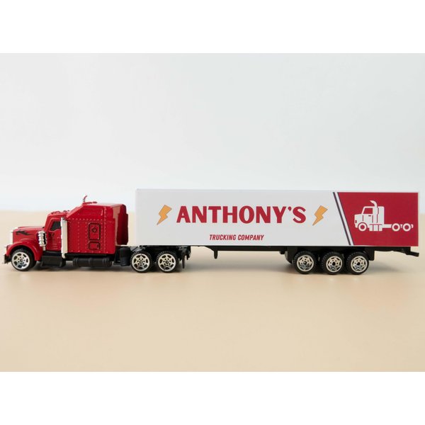 MT WORLD Personalized Toy Truck with Name Custom Semi Truck Toy Tonka Container Car Carrier for Boys Birthday