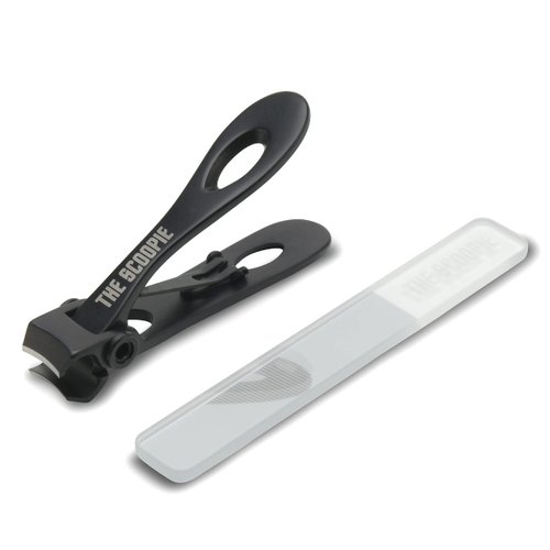 Ultra Wide Jaw Nail Clippers for Thick Toenail and Fingernails with Nano Fiber Nail File (Medium, Black), 15mm Opening Cutters for All Hand and Feet Sizes, Manicure Set and Pedicure Kit, Men & Women