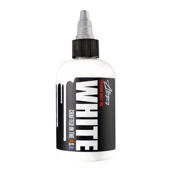 Allegory Tattoo Ink – White, Premium White Tattoo Ink, Perfect for Mixing, Shading and Highlighting, Smooth, Consistent Pigment, Vegan friendly Tattoo Color, Organic Ink, Crafted in the USA, 4 oz