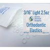 Orthodontic Elastic Rubber Bands - 100 Pack - Clear Latex Free - Sonic Dental Supply - Made in USA (3/16" Light 2.5 oz)