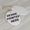 Funny Labrador Retriever White Cream Lying Personalized Name Gifts 2025 Christmas Tree Ornaments Oval Ceramic