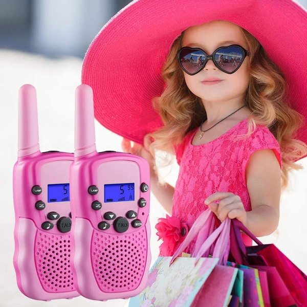 Generic Kids Walkie Talkie Set, (2 Pack) 22 Chanels 3 km Longe Range, Two Way Radio, Toys for 3-12 Old Boys Girls, Birthday Gift for Kids, Great for Camping Outdoor Adventure Games Hiking (Pink)