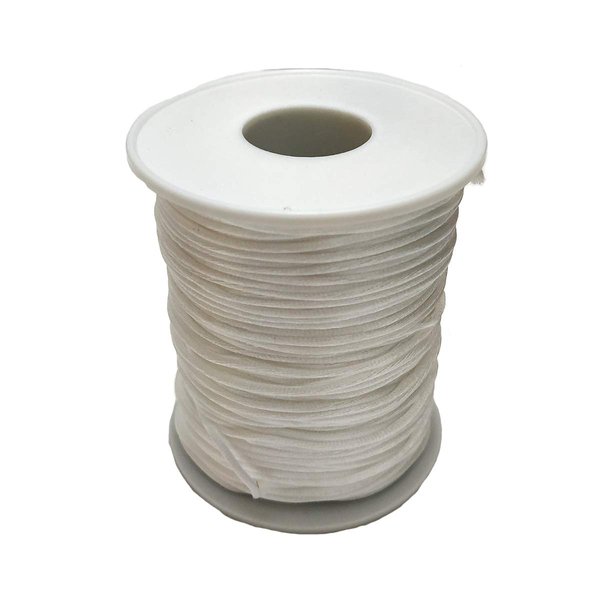 1mm 80 Meters Satin Silk Rope Nylon Cord for Beading Accessories Jewelry Making Necklace Rattail 2 Rolls Cord DIY Tool (White)