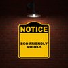 ECO-FRIENDLY MODELS Notice Yellow Black Aluminum Composite Sign 8.5 x 10 inches