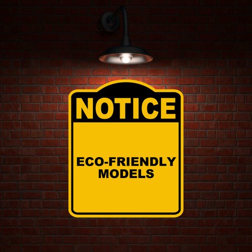 ECO-FRIENDLY MODELS Notice Yellow Black Aluminum Composite Sign 8.5 x 10 inches
