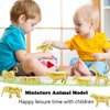 Doryfew 24Pcs Gold Safari Animals Figurines, Plastic Zoo Animal Figures with Horse, Lion, Elephant, Giraffe for Jungle Animal Themed Birthday Party, Shower Decor…
