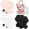 Janinka 6 Pcs Spa Headbands, Makeup Shower Satin Hair Wrap with Tape, Silk Cloth Neck Strips Hair Wraps Adjustable Silk Hair Wraps for Women's Spa Sleeping Nonslip Strips(Pink, Black, White)