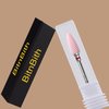 BITNBITH Ceramic Nail Drill Bit 3/32”Professional Safety Acrylic Nail File Drill Bit for Cuticle Dead Skin Remover, Cone Flame Drill Bit for Nail Gel Polishing, Manicure Pedicure Pink,Fine