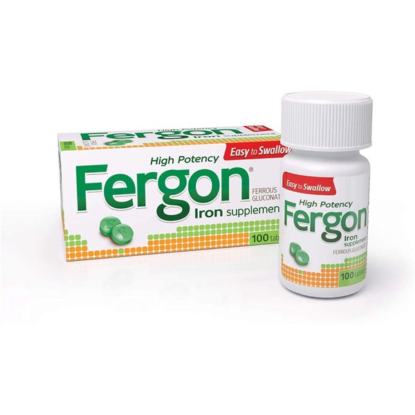 Fergon Iron Supplement, Tablets, 100 Count (Pack of 3) by Fergon