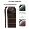 SUYYA Human Hair Ponytail Wrap Around Clip in Hair Piece Ponytail Extension Human Hair Straight Ponytail Hair Extensions with Magic Paste 70G 14 Inch #2 Darkest Brown