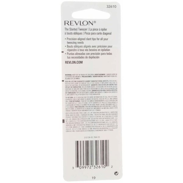 Revlon Stainless Steel Accurate Tweezing 1 ea (Pack of 2)