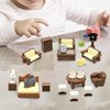 23pcs Brown Dollhouse Mini Furniture Kit Decoration DIY Accessories Including Dining Room Sitting Living Bedroom Set Toys for Baby Boys Children Girls Dollhouse Accessories