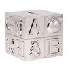 Creative Gifts International Pewter ABC Block Bank for Kids, Newborn Gift, Silver, 3”x3”x3”, Shiny Non-Tarnish Nickel Plated Finish, Polished Finish, Gift Box Included