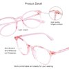 VisionGlobal Blue Light Blocking Glasses for Women/Men, Anti Eyestrain, Computer Reading, TV Glasses, Stylish Square Frame, Anti Glare (Clear Pink, 5.25 Magnification)