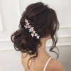 BERYUAN Wedding Crystal Hair Comb Flower Crytstal Hair Piece Teardrop Crystal Rhinestone Wedding Hair Accessories Bride Headband for Wedding (ab color)
