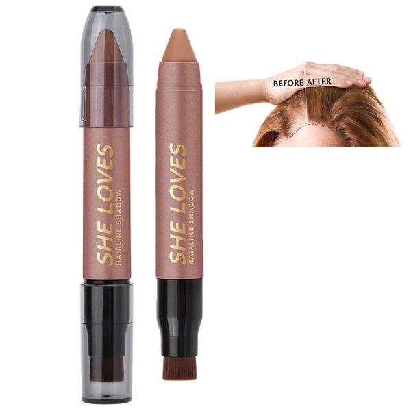 MIELIKKI Root Touch Up Stick, Temporary Root Touch Up Hair Concealer, Instant Root Cover Up for Hair Coverage, Hair Shading Sponge Pen, Hairline Powder Stick, Light Brown