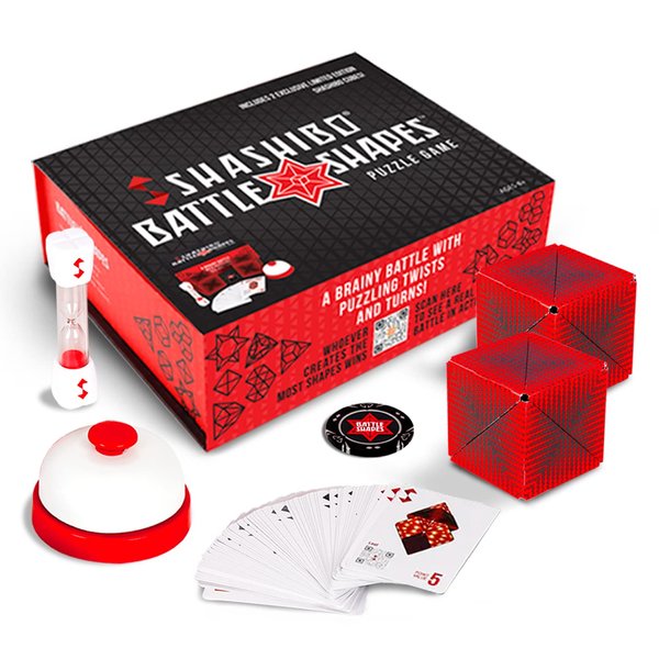Shashibo Battle Shapes Magnetizing Puzzle Game – Play Solo or with a Friend - Challenging Shape Shifting Box Game for Adults & Kids Ages 8+ with Puzzling Twists and Turns by Fun in Motion Toys