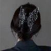 3D Butterfly Hair Clips ,Silver Color Metal Liquid Design Butterfly Hair Claw Clip Jaws Pins Hollow Metal Hair Barrette Claw Liquidness Hair Styling Clips Butterfly Women Headband Lady Thick Hair Barrette Vivid Butterfly Hair Clamps