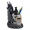 Ebros Medieval Fantasy Saint George Dragon Guarding Medieval Knight Helmet Stationery Pen Holder Statue 7"Tall Office Desktop Fantasy Decor