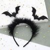 WRBAJIS Halloween Bat Headband Black Bat Wings Hair Bands Cute Bats Headpiece Hair Accessories for Women Festive Halloween Party Supplies