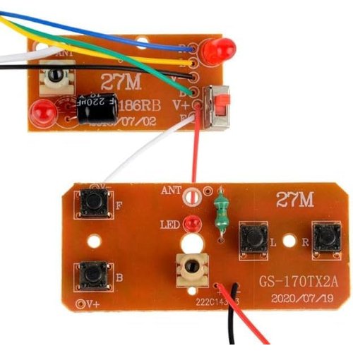 2Pcs 27mhz Four-Way Remote Control Board Two-Way RC Transmitter and Receiver Toy Car Robot Model Accessories for DIY Toys Projects,Remote Control car,Hobby RC Cars (Four-Way Remote Control Remote
