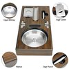 OYHBO Wooden Cigar Ashtray Set with Cutter and Punch High Glossy Folding Compact Collection Gift
