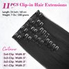 REECHO Hair Extensions, 11PCS Clip in Hair Extensions 24" Long Straight hair extensions HE005 Natural Soft Synthetic Hairpieces for Women – Black
