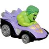 Hot Wheels RacerVerse Toy Cars 2-Pack Set of 2 Die-Cast Vehicles with Non-Removable Drivers of Their Own Cars: Hulk & Iron Man, Optimized for Track