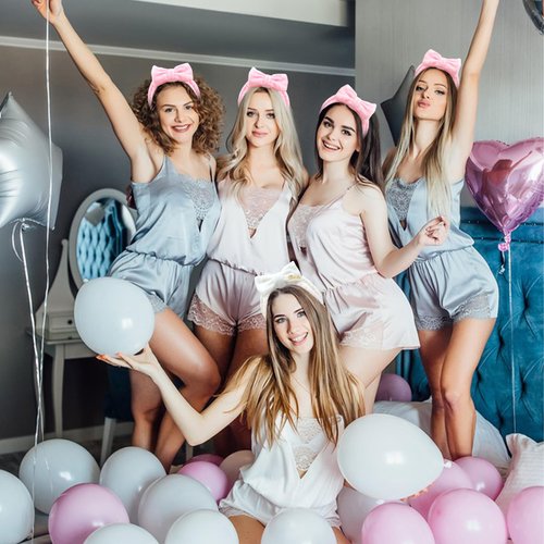 Jaciya Bachelorette Party Favors Spa Makeup Headband 8 Packs Bride Bridesmaid Headband Bridal Shower Gifts Wedding Hair Accessories(White,Pink)