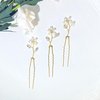 CASOLVX 10PCS Handmade Crystal Hairpin Pearl U-shaped Hairpin Bride Pearl Flower Tiara Bridesmaid Gift Bridal Tiara Accessories for Women and Teen Girls (Gold)