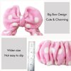 Hairizone Cute Makeup Headbands for Face Wash Shower Spa Elastic Head Band with Soft Big Bow Hair Band for Women Wrap (Pink/Blue)