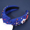 mokkia 4th of July Headband for Women American Flag Star Knotted Headbands Red White and Blue Rhinestone Crystal Top Knot Headbands Patriotic 4th of July Accessories Party Favors (American Star 7)