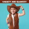 Kigeli 100 Pieces Cowboy Silicone Bracelets Wristbands for Kid Western Party Bracelets for Children Cowboy Cowgirl Party Favors